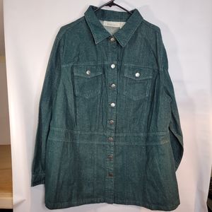 Womans Romans Denim Snap front jacket Green Size 22W